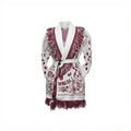 White Print Bandana Wool Cardigan