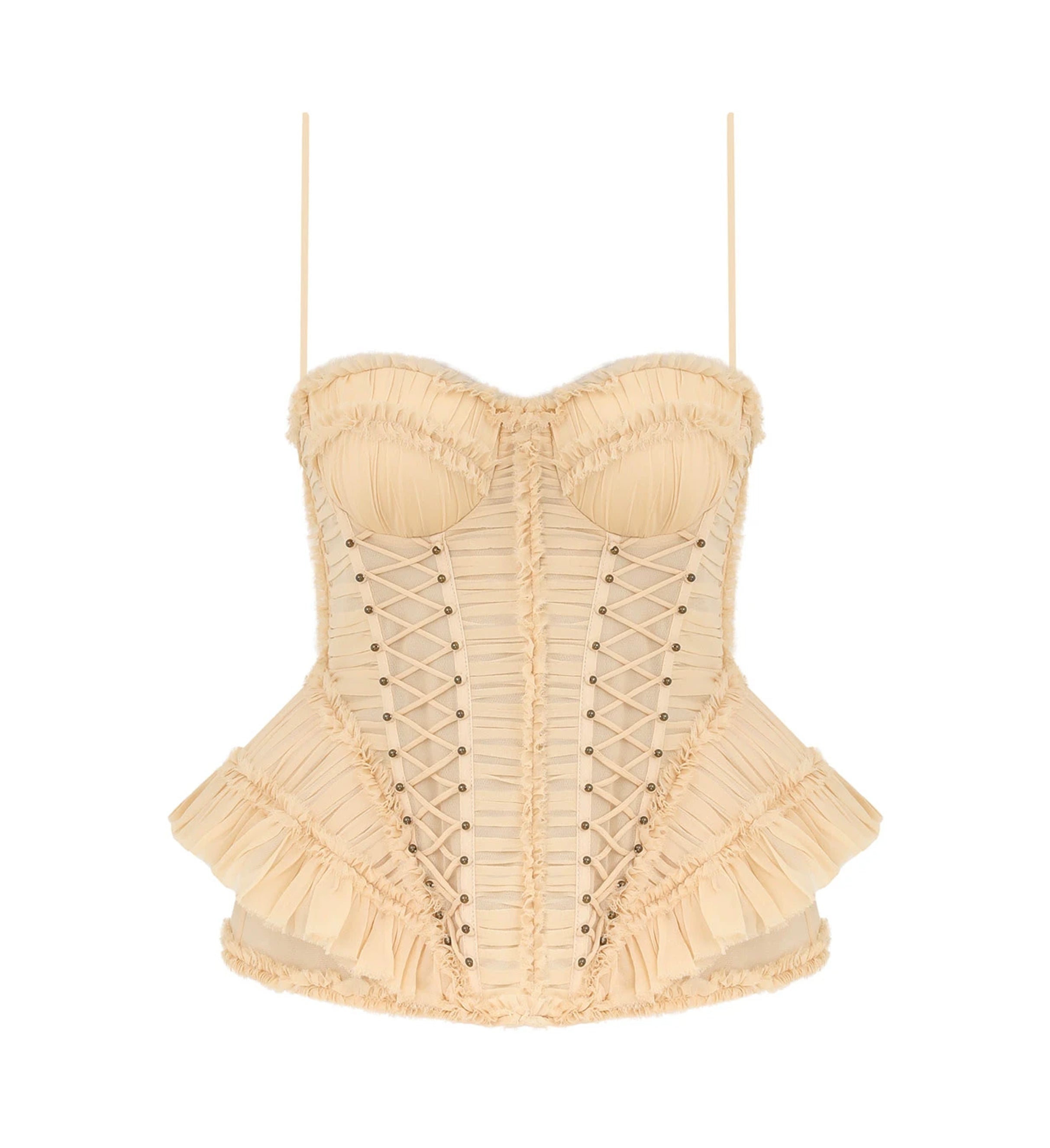 Silk Ruffled Corset