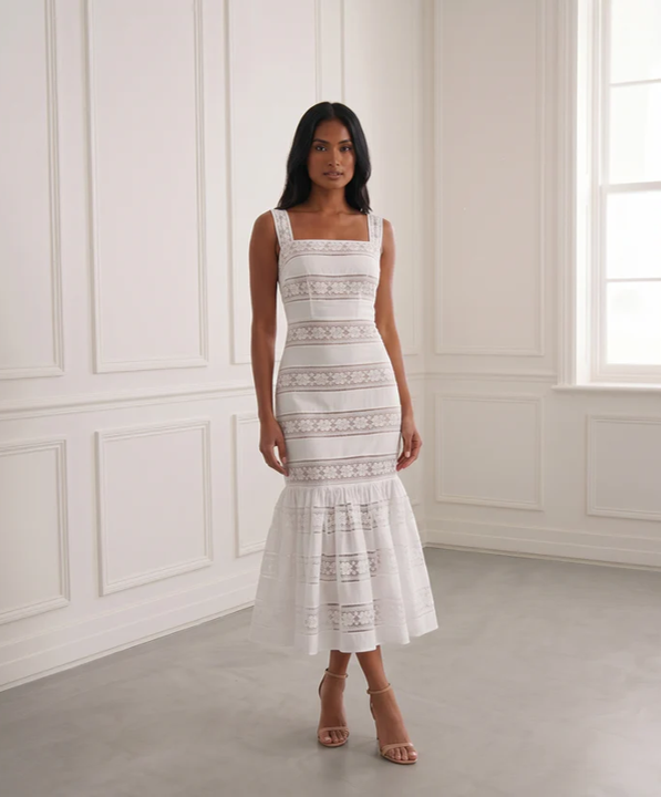Peplum Lace Midi