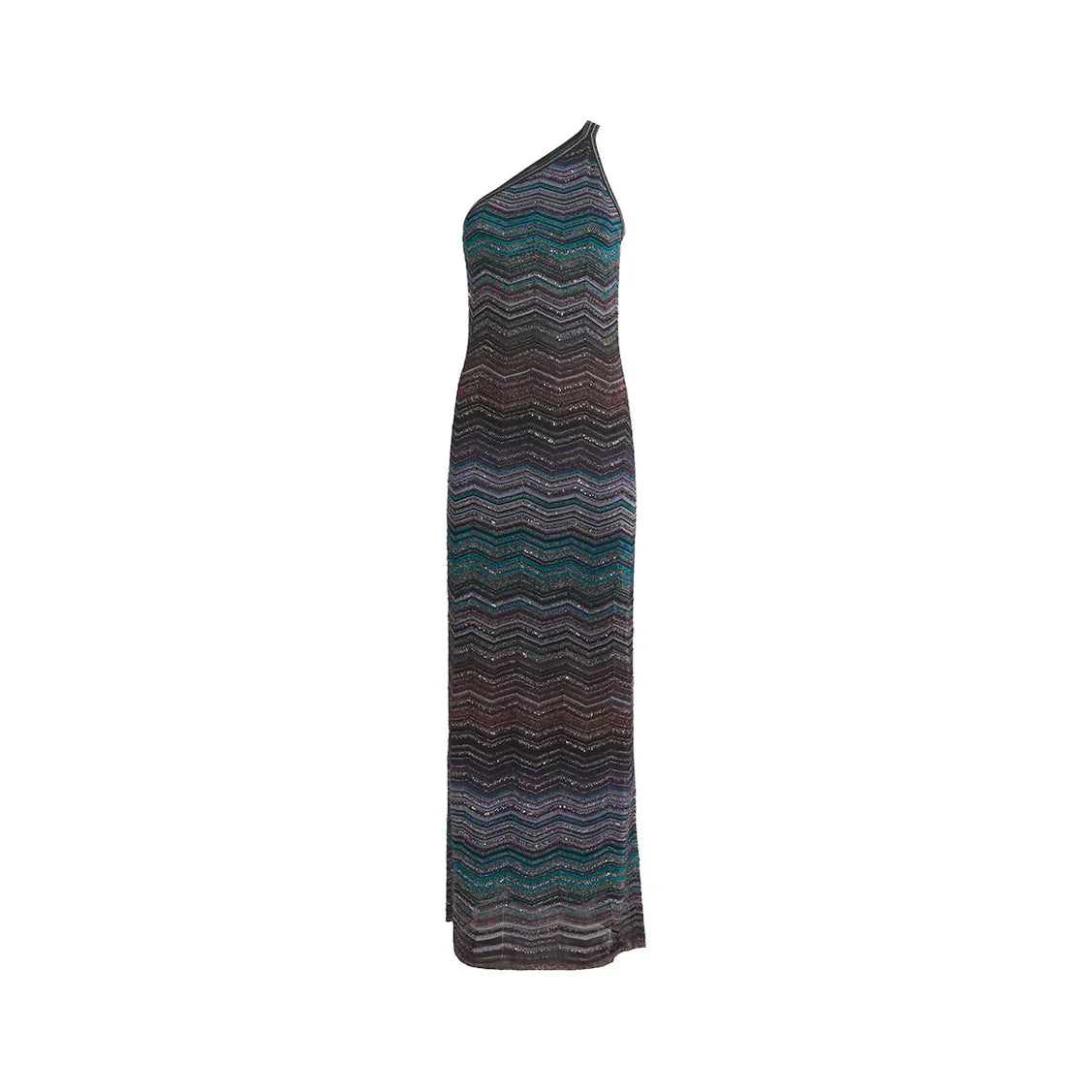 One Shoulder Metallic Knit