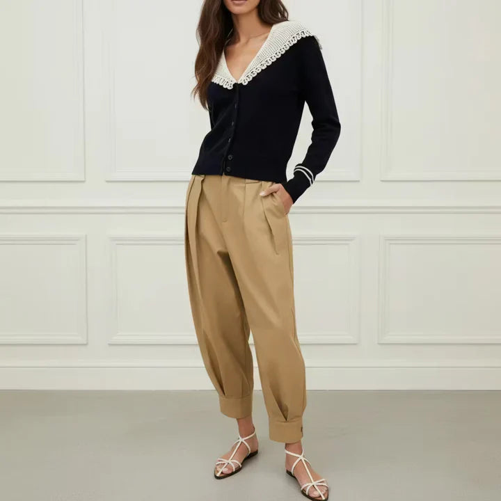 Embroidered Collar Cardigan
