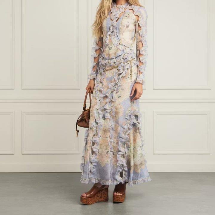 Silk Linen Hollow Dress