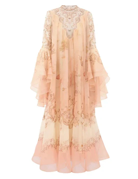 Silk Print Gown