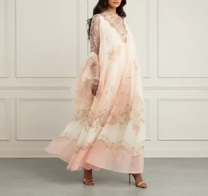 Silk Print Gown