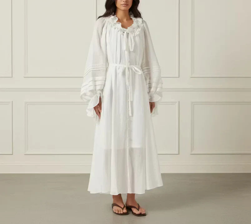 Silk Ruffle Midi