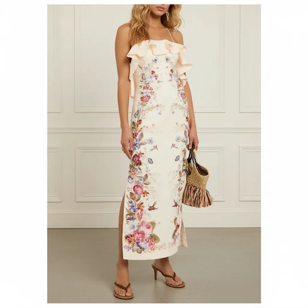 Floral Ruffle Midi
