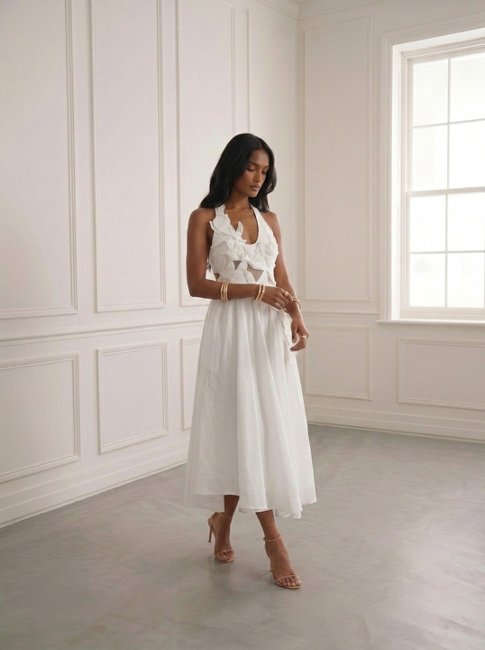 Cotton Applique Midi