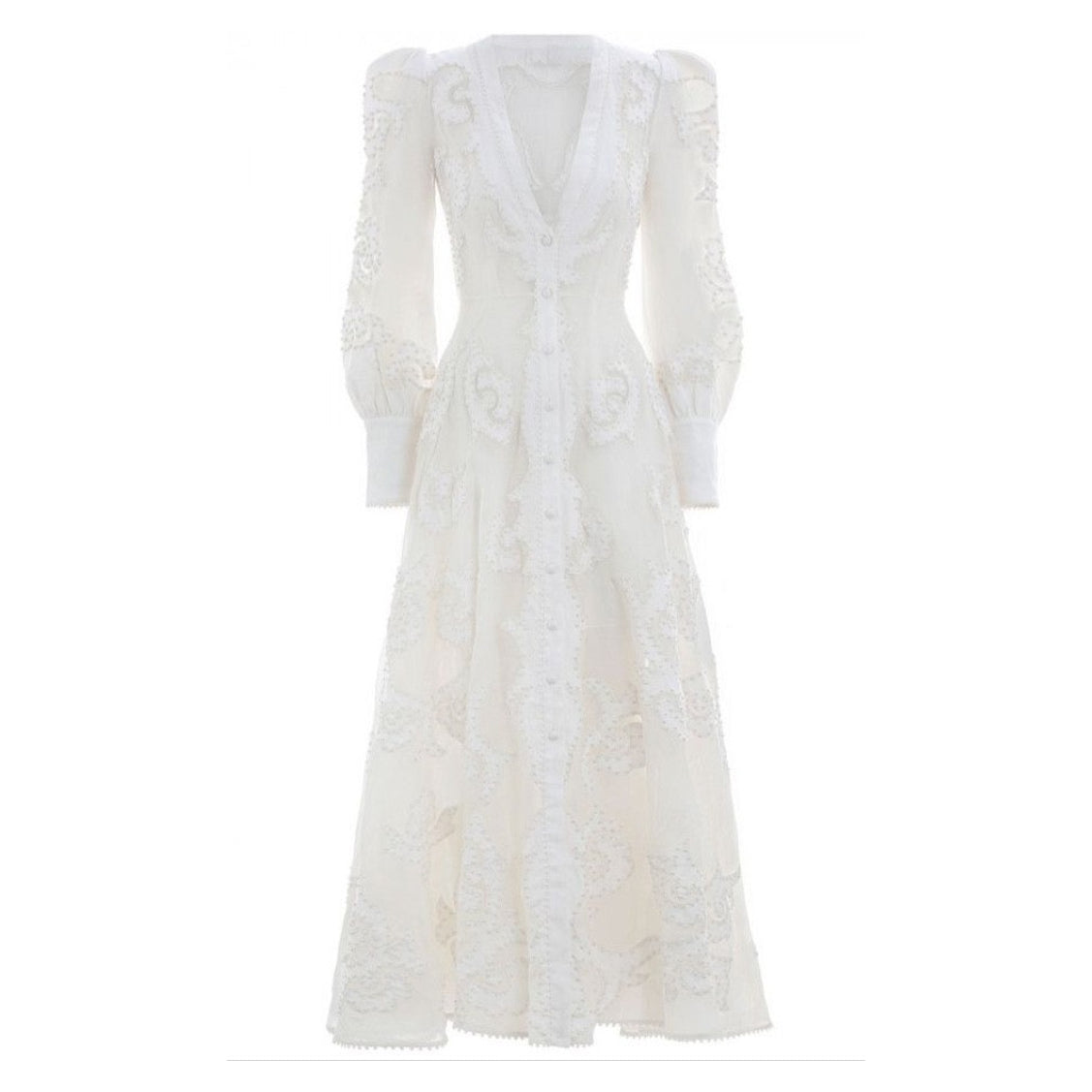 Embroidered Silk / Linen Midi