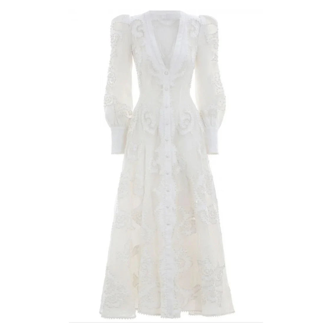Embroidered Silk / Linen Midi