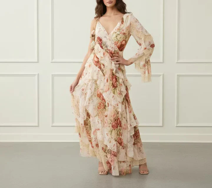 Silk Ruffle Midi