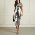 Silver Sequin Midi