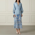 Linen Print Midi