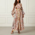 Ruffle Print Midi
