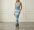 One Shoulder Metallic Knit