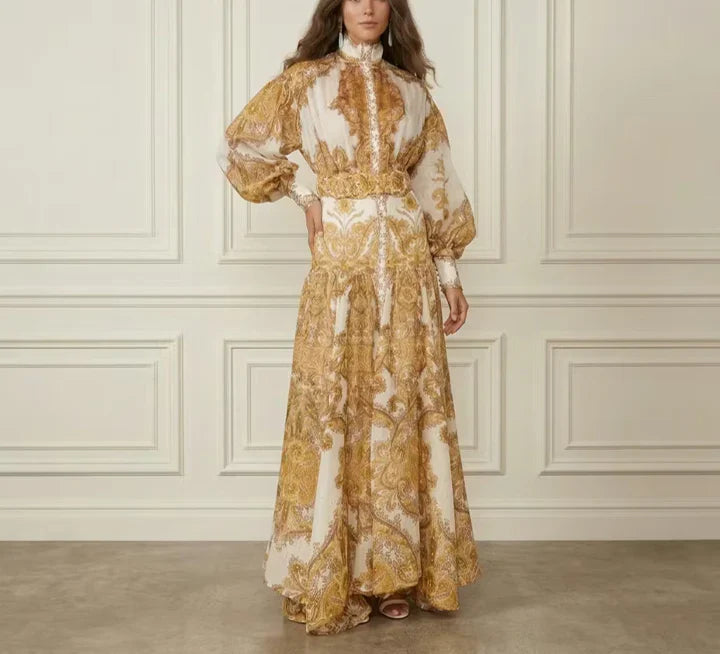 Gold Paisley Print