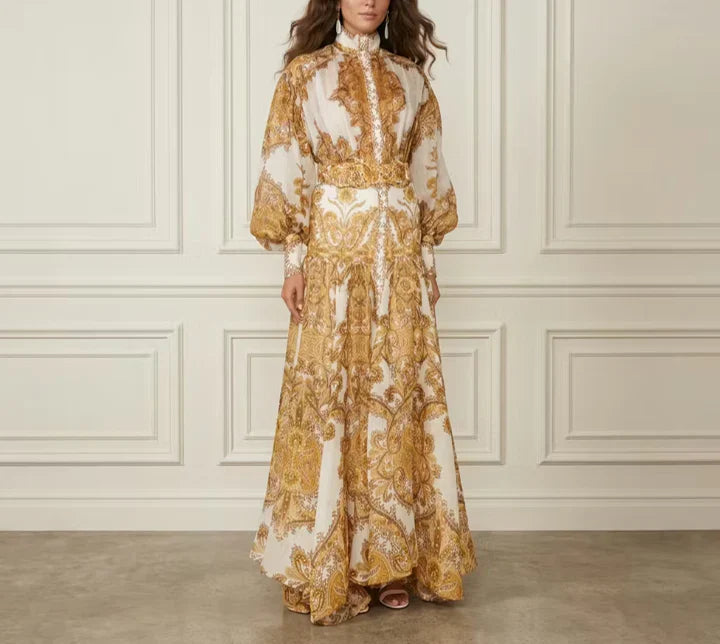 Gold Paisley Print