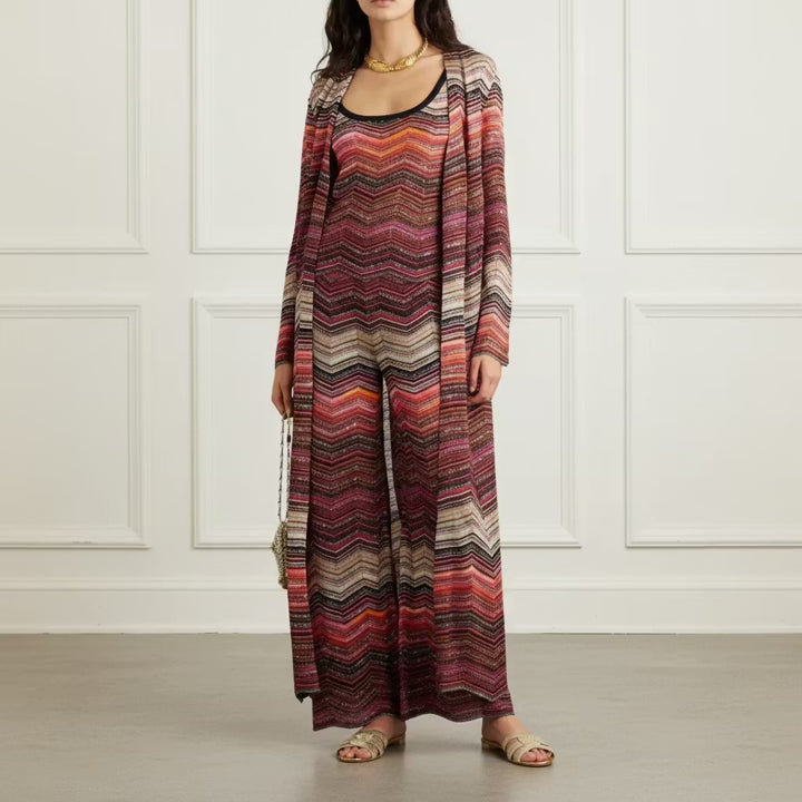 Sequin Striped Cardigan