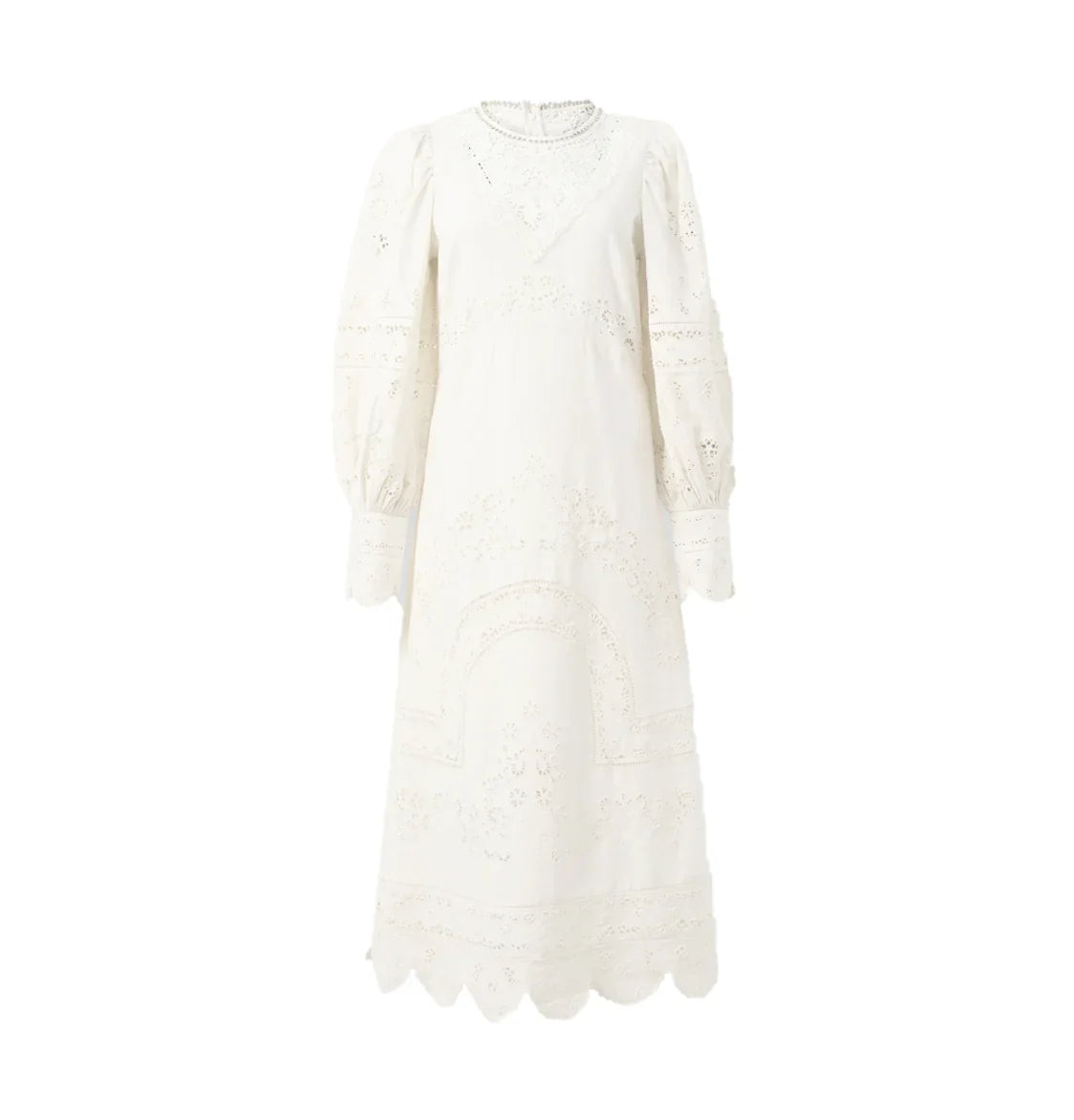 Embroidered Eyelet Midi