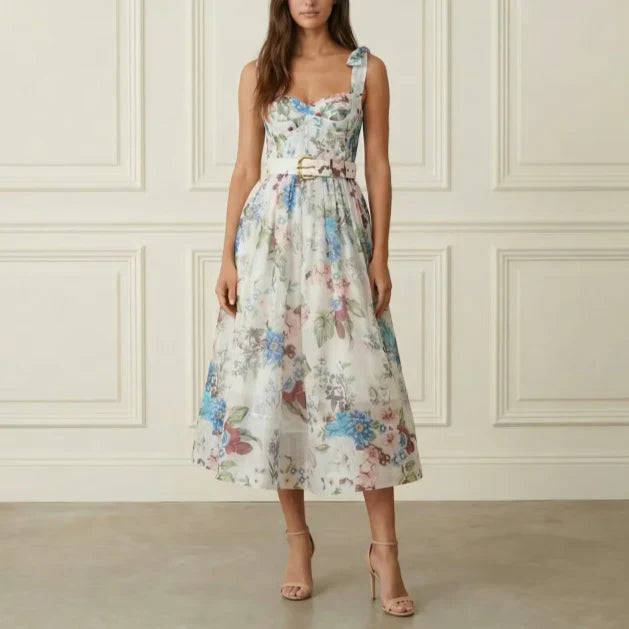Corset Floral Midi