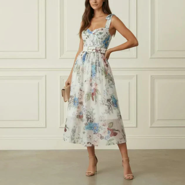Corset Floral Midi
