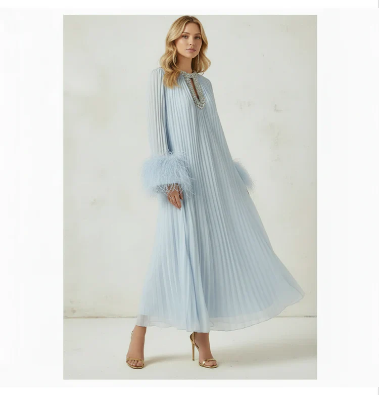 Feather Detail Midi