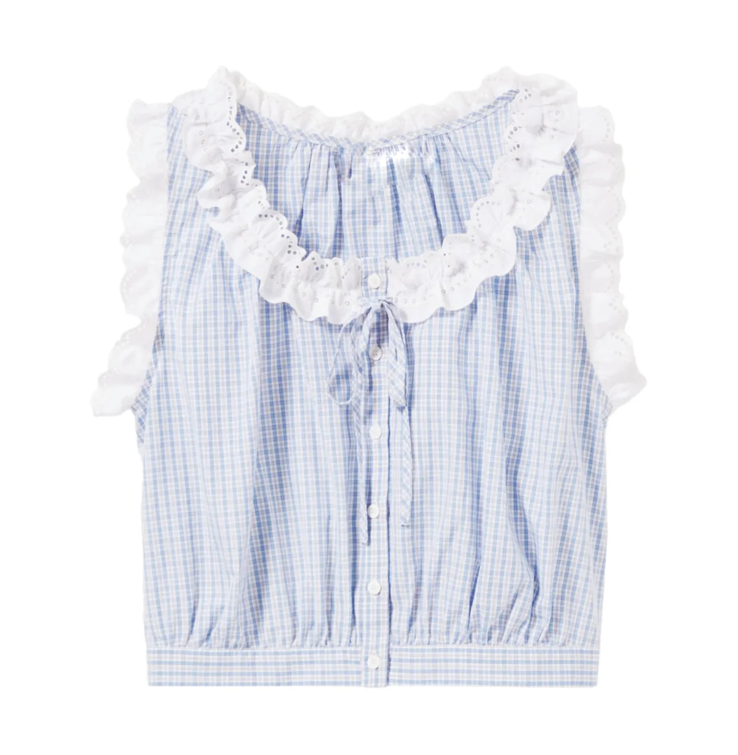 Gingham Ruffle Top