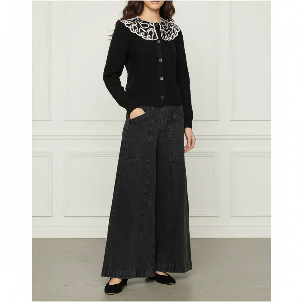 Embroidered Collar Cardigan