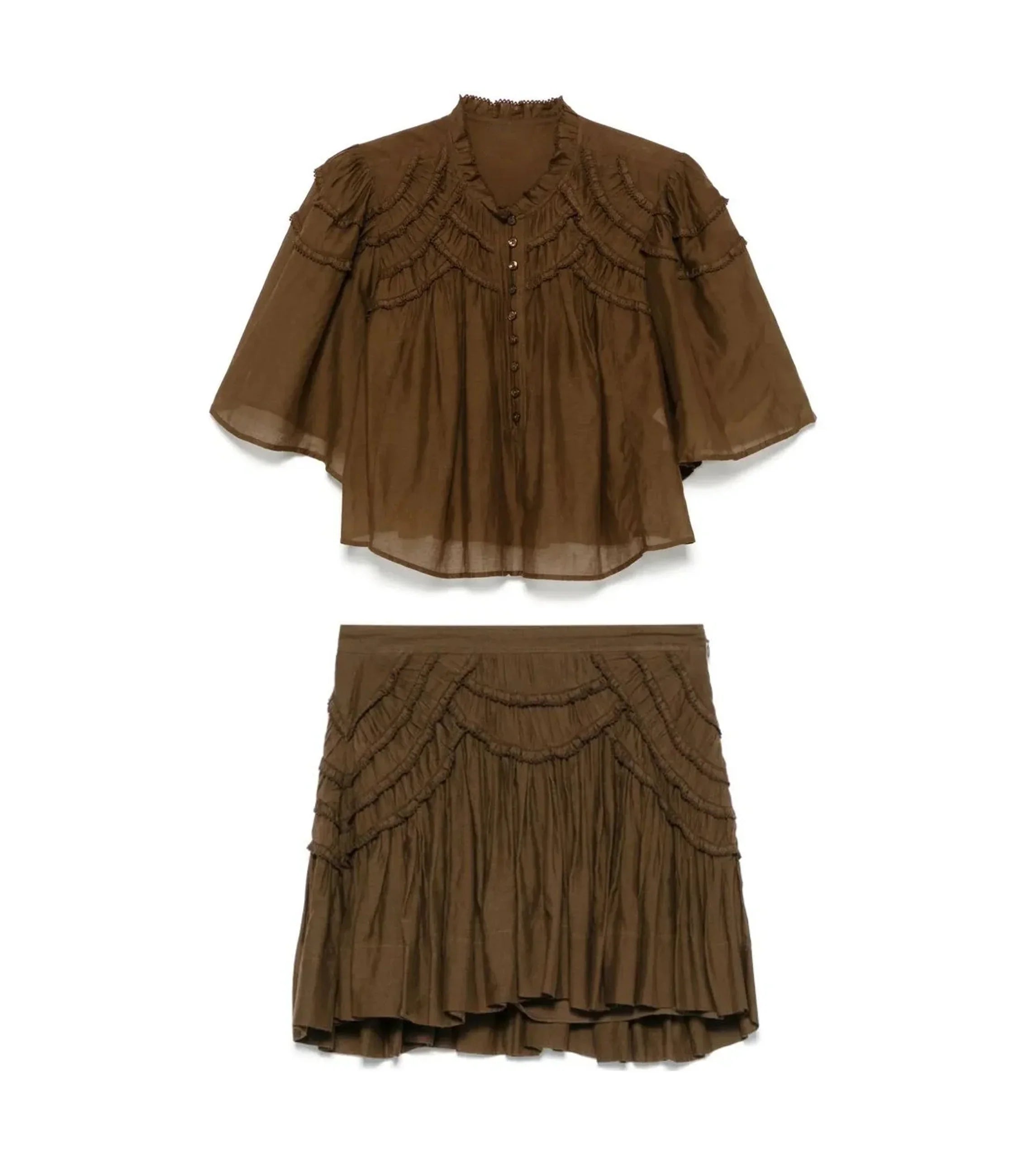 Ruffle Blouse Set