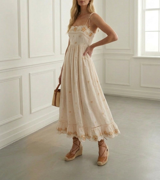 Scallop Floral Midi
