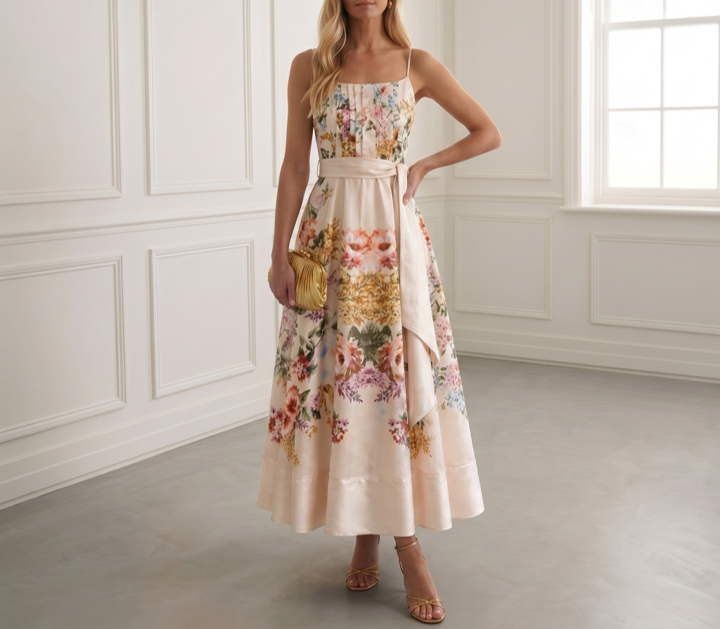Corset Floral Midi