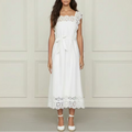 Eyelet Cotton Midi