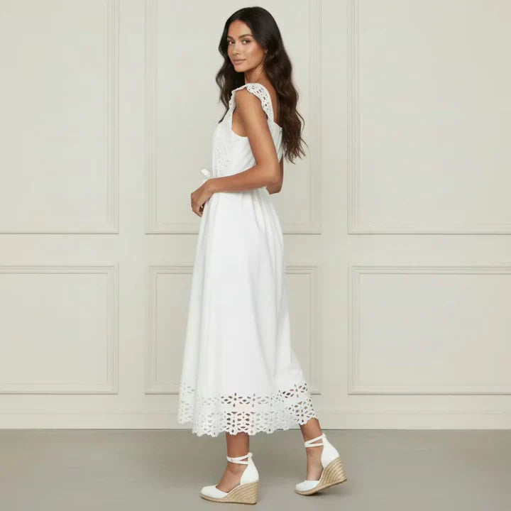Eyelet Cotton Midi