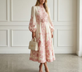 Pink Print Midi