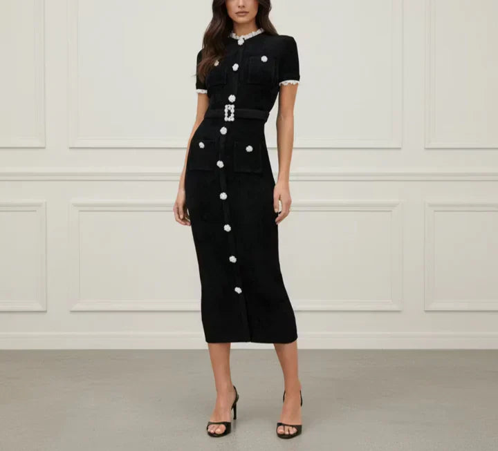Chenille Belted Midi