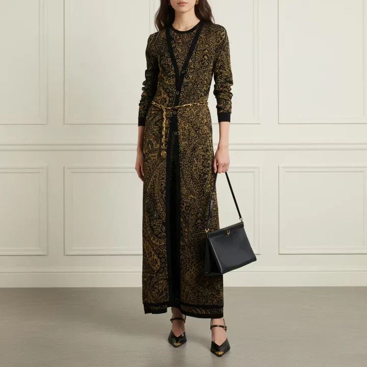 Metallic Jacquard Cardigan