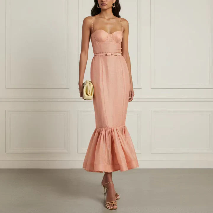 coral flare dress Nicole Miller Artelier