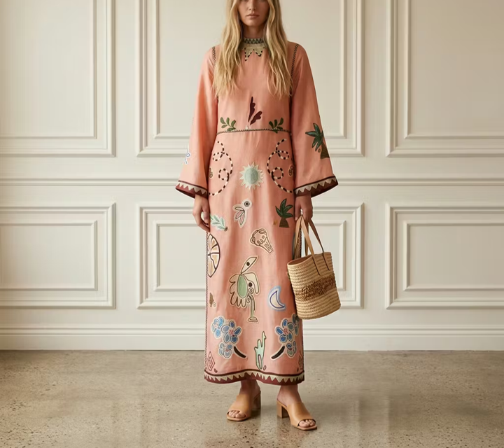Printed Belted Midi