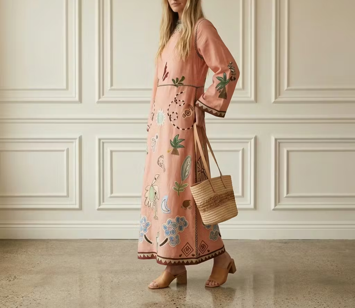 Printed Belted Midi