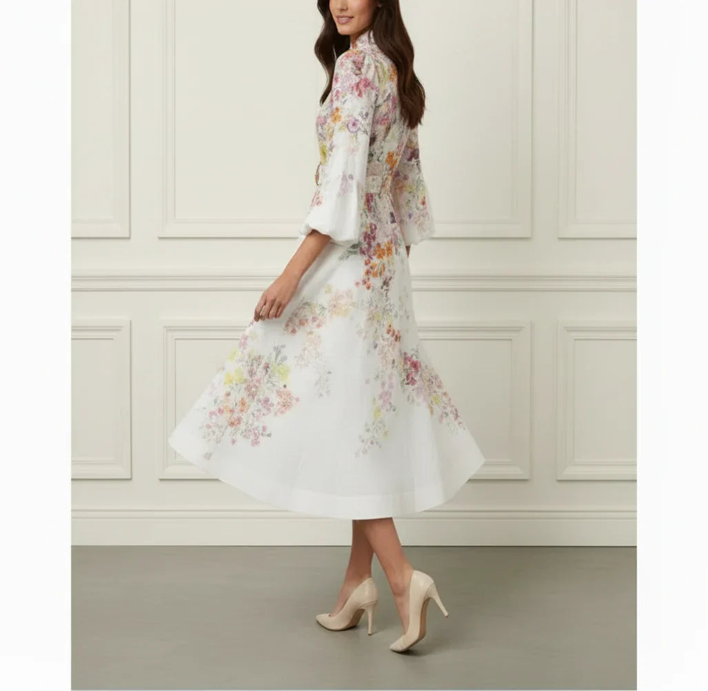 Linen Floral Midi