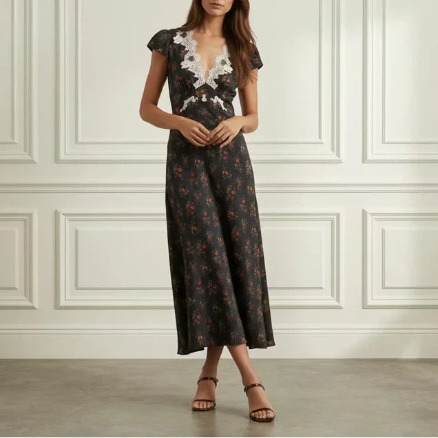Silk Floral Midi