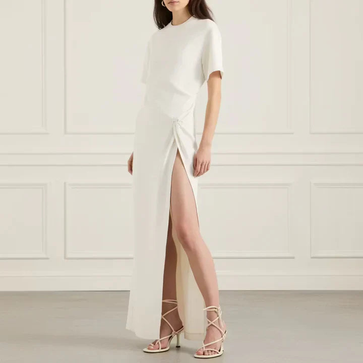 Cream Split Midi