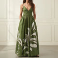 V Neck Ramie Maxi