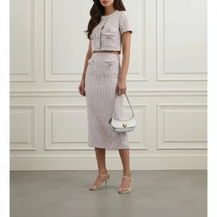Pink Tweed Set