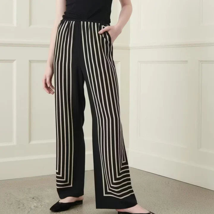 Silk Striped Pants