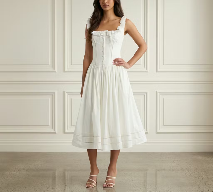 Ruffle Corset Midi