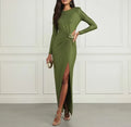 Rhinestone Cutout Dress