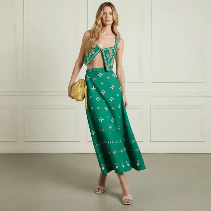 Embroidered Maxi Set