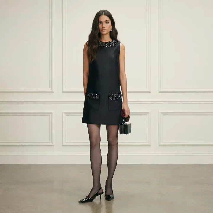 Black Beaded Mini