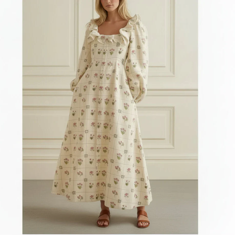 Linen Scallop Dress