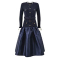Navy Taffeta Midi